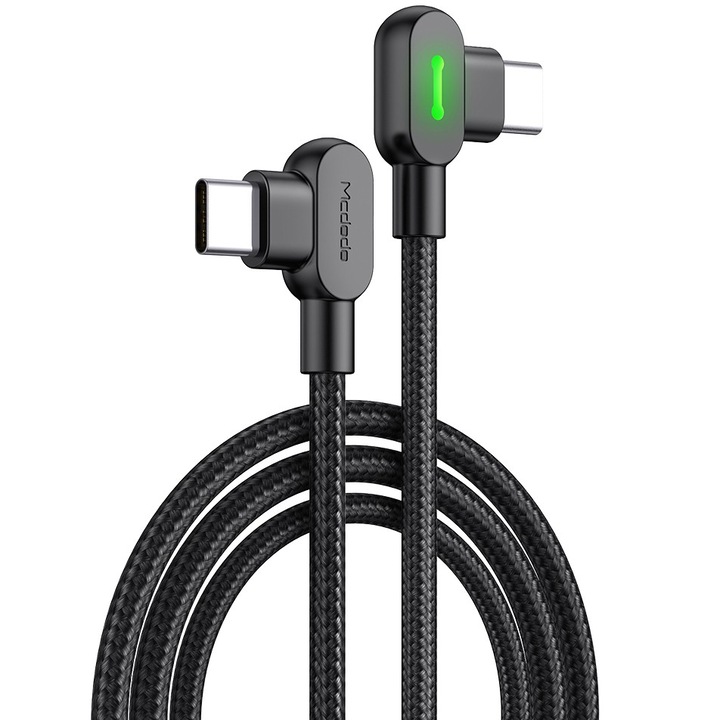 Mcdodo adatkábel, USB Type-C PD, 2 m, LED, fekete