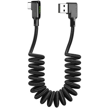 Cablu unghiular arc 90 ° Mcdodo Glue LED USB tip-C 1,8m negru Cablu unghiular arc 90 ° Mcdodo Glue LED USB tip-C 1,8m negru