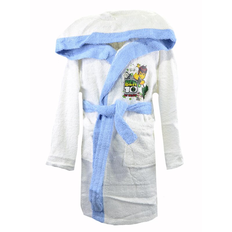 Halat de baie pentru baieti Mini Junior 70-56A, Alb 110-116 cm