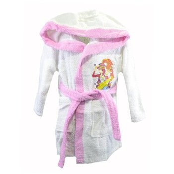 Halat de baie pentru fete Mini Junior 70-58A, Alb 110-116 cm Halat de baie pentru fete Mini Junior 70-58A, Alb 110-116 cm