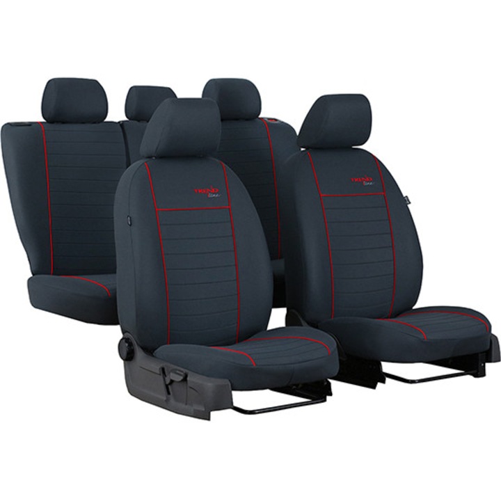 Комплект калъфи за автомобилни седалки Trend Line Exclusive, 9 части, Червен мотив