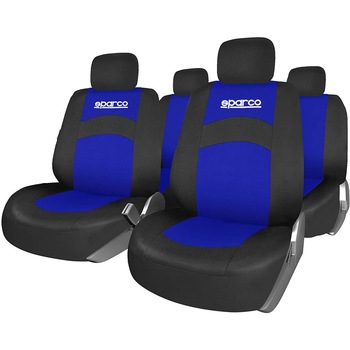 Set Huse Scaune Auto Sparco Urbano, negru-albastru, 11 bucati Set Huse Scaune Auto Sparco Urbano, negru-albastru, 11 bucati