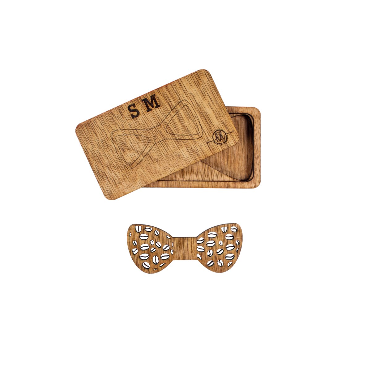 Papion din Lemn HH360, Handmade, in Cutie Premium Personalizata