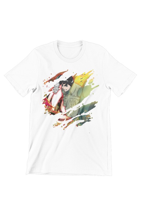 Мъжка тениска Naruto Shippuden New, ROCK LEE, бяла, 2XL