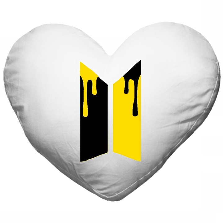 Perna personalizata bts kpop, model inima, 39x30 cm