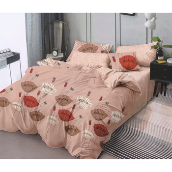 Set 6 piese, Lenjerie de pat dublu din bumbac FINET, multicolor - LFP90 Set 6 piese, Lenjerie de pat dublu din bumbac FINET, multicolor - LFP90