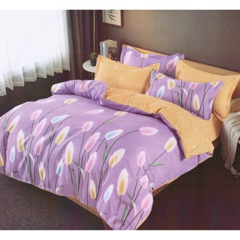 Set 6 piese, Lenjerie de pat dublu din bumbac FINET, multicolor - LFP73 Set 6 piese, Lenjerie de pat dublu din bumbac FINET, multicolor - LFP73