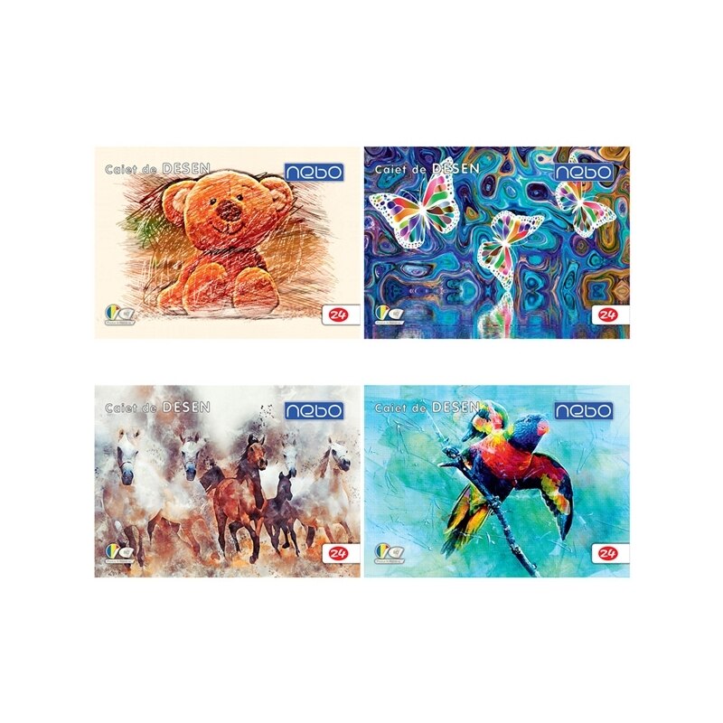 Set 20 Caiete desen, 24 file, 80g, Nebo