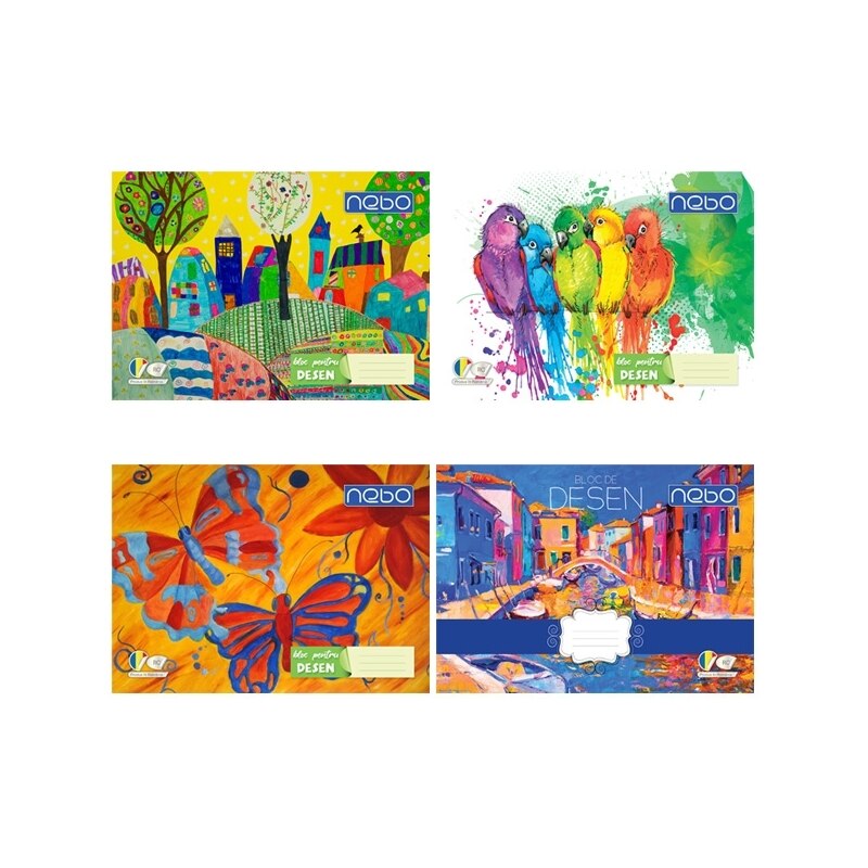 Set 10 Blocuri desen, A4 16 file, Nebo
