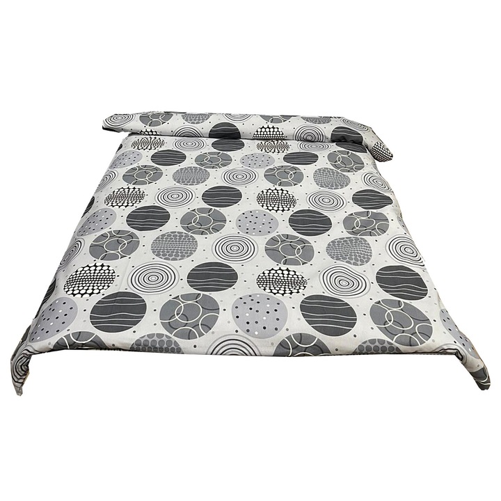 Husa pilota gri 230/210cm, "Geometry" din bumbac 100% by Liz Line - HP230164