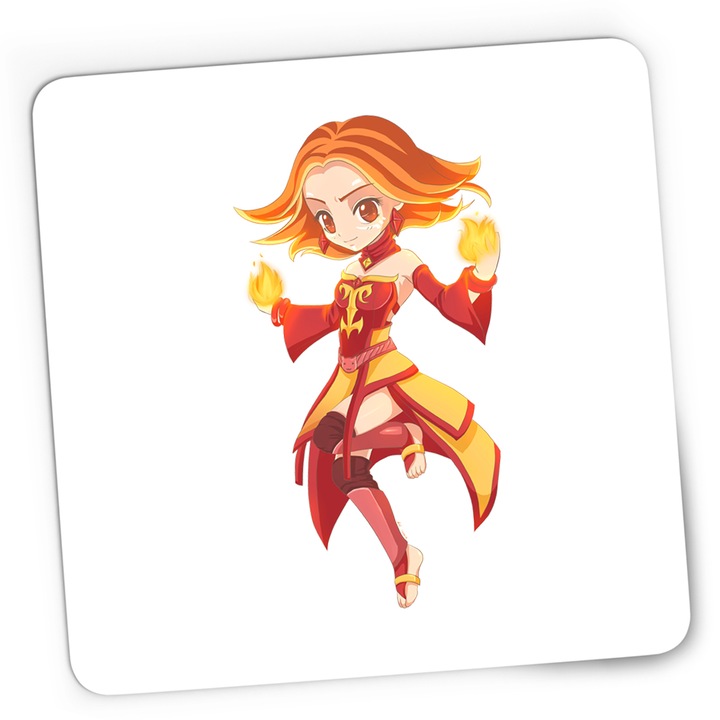Геймърска подложка за мишка Dota 2 Lina Slayer Hero Magical Damage Chibi, 21x19 cm