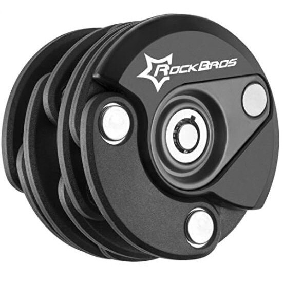 Antifurt pliabil pentru bicicleta, Rockbros, WL798BK, Zinc/ABS, Negru
