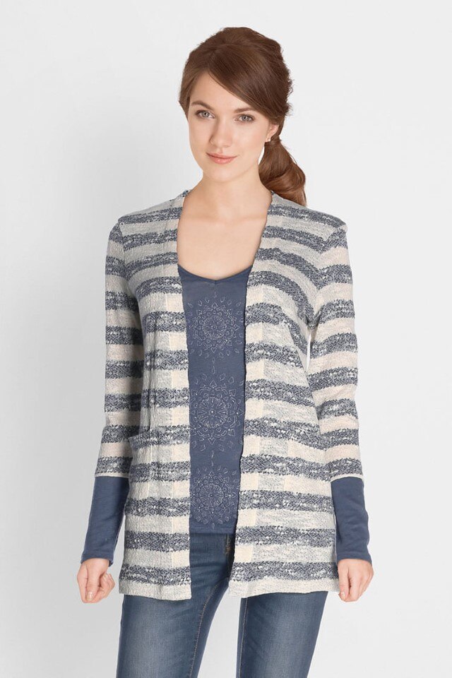 Bluza Desigual 18SWTKG3, Albastru/Alb, 2XL