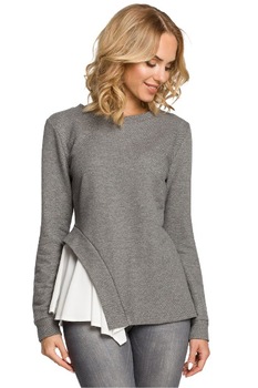 Bluza asimetrica moe, Gri Bluza asimetrica moe, Gri