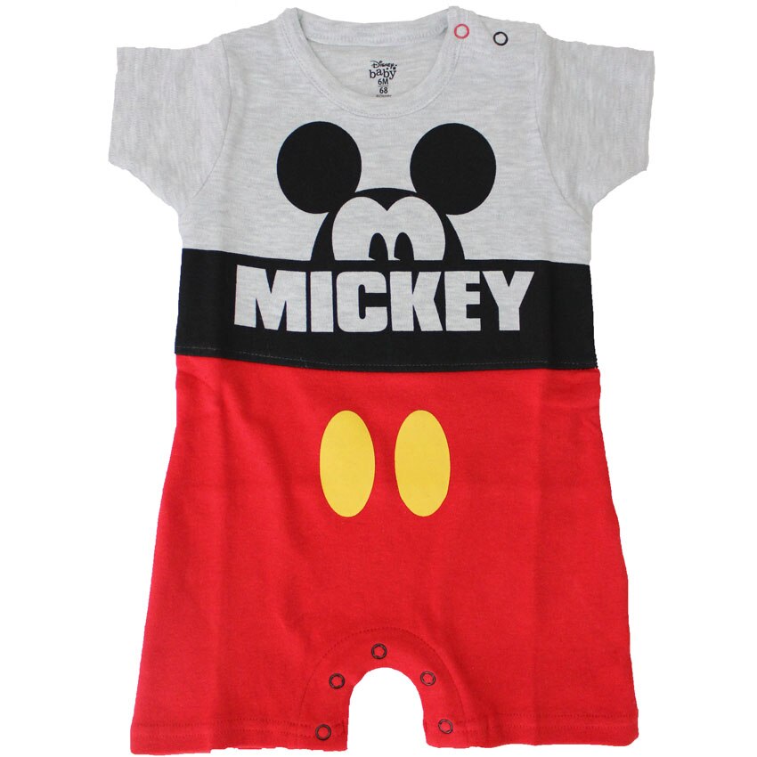 Salopeta vara, Mickey Mouse, gri cu rosu 80 cm