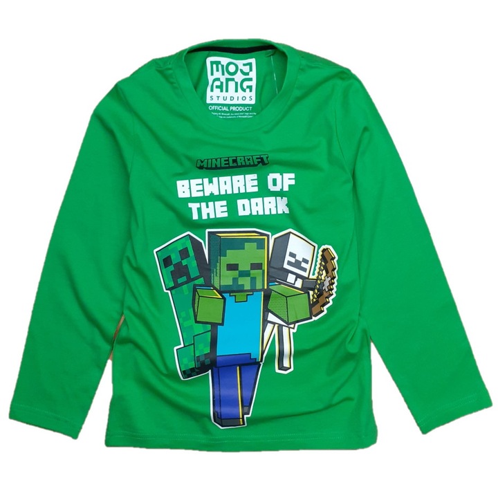 Bluza Minecraft Mojang Creepers' Realm, maneca lunga, verde