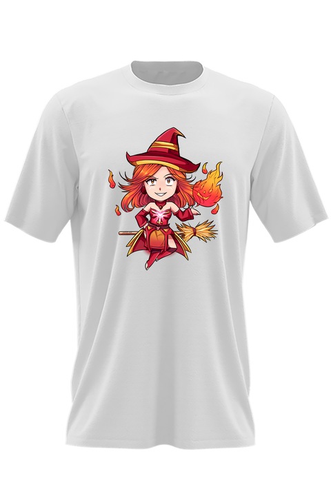 Мъжка тениска Dota 2 Lina Slayer Hero Fan Art Chibiv, Бял