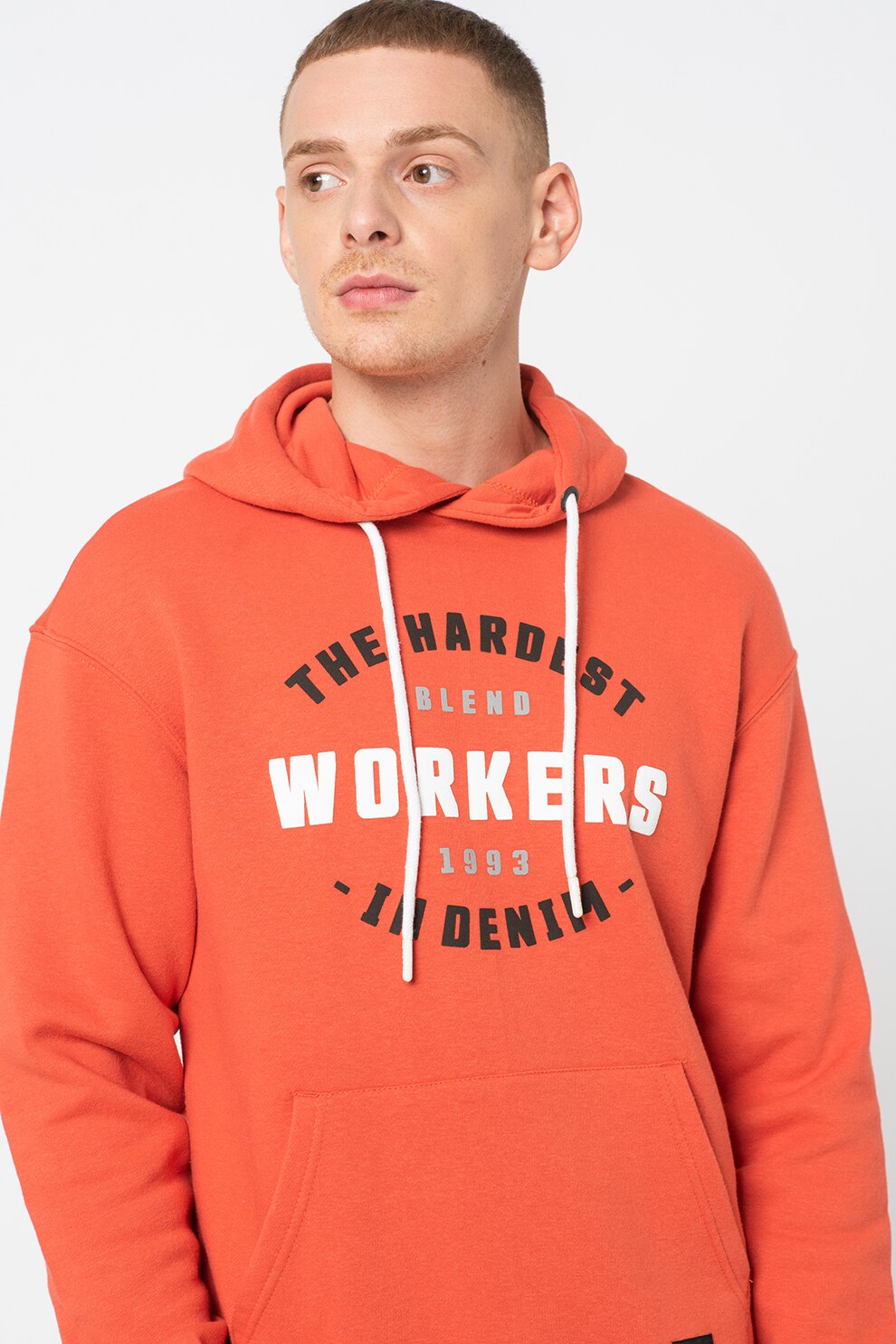 BLEND, Hanorac cu imprimeu text, Corai