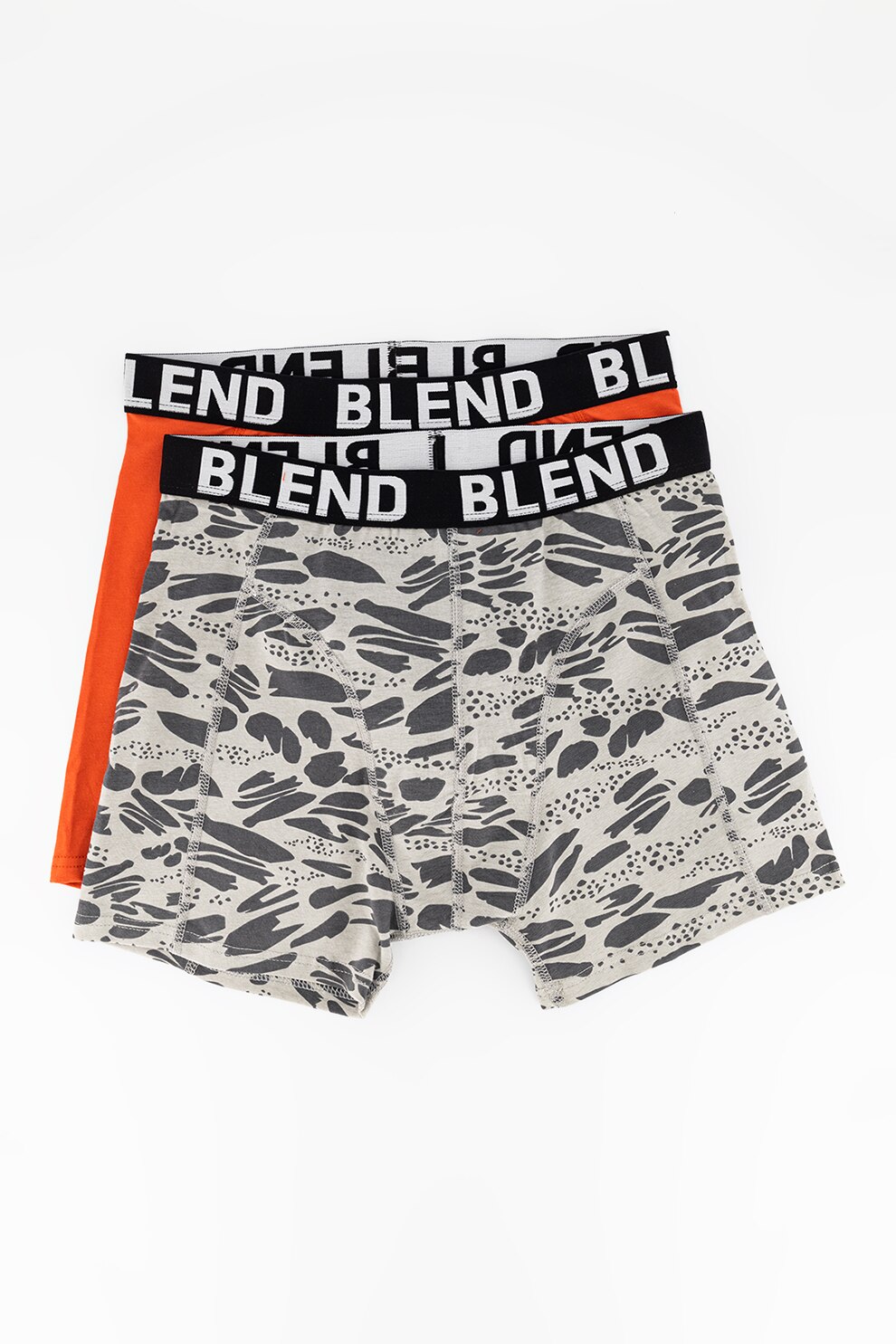 BLEND, Set de boxeri cu banda logo in talie - 2 perechi, Corai/Gri