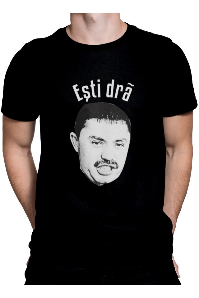 Tricou personalizat pentru barbati, Priti Global, cu mesaj amuzant, Esti draguta, Negru