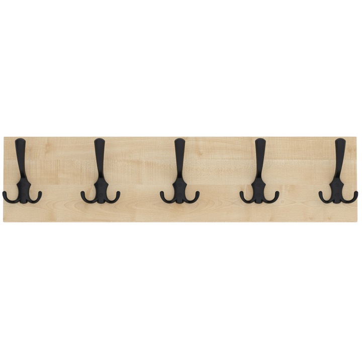 Cuier Pico Maple, MDF, Maro/Negru, 17x60 cm