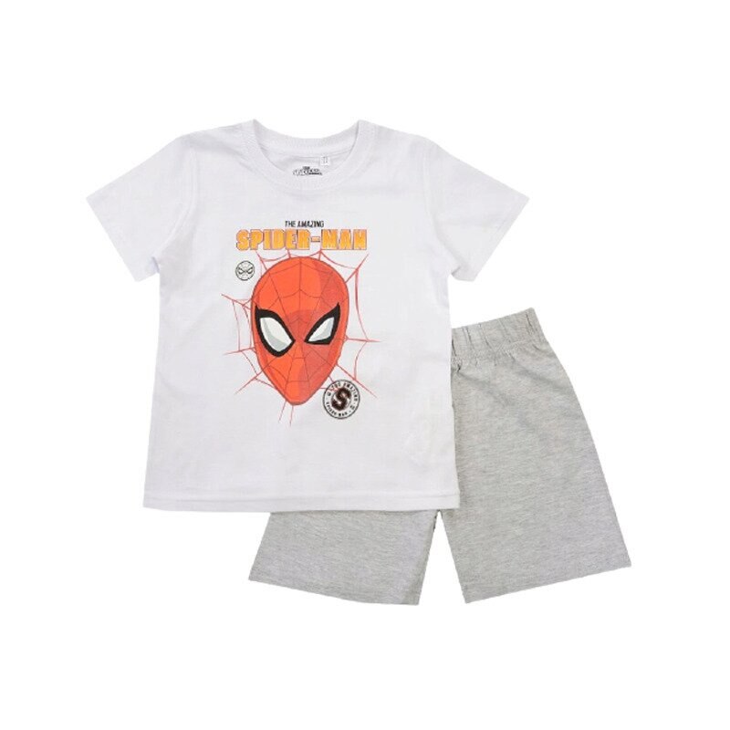 Pijama vara, Spiderman, The amazing, alb cu gri