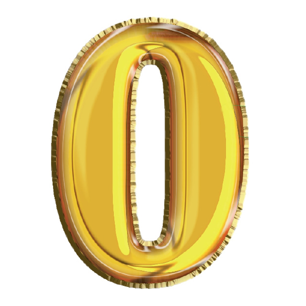 Balon din Folie de aluminiu, Auriu, Cifra 0, diametru 40 cm, Robentoys