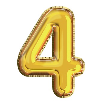 Balon din Folie de aluminiu, Auriu, Cifra 4, diametru 81 cm, Robentoys Balon din Folie de aluminiu, Auriu, Cifra 4, diametru 81 cm, Robentoys