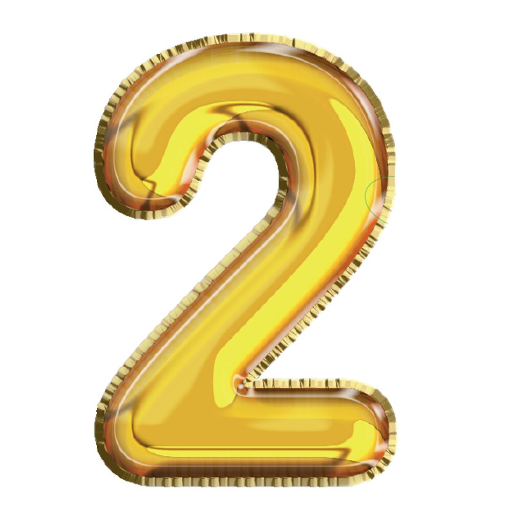 Balon din Folie de aluminiu, Auriu, Cifra 2, diametru 81 cm, Robentoys