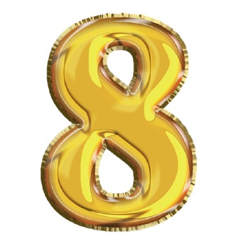 Balon din Folie de aluminiu, Auriu, Cifra 8, diametru 81 cm, Robentoys Balon din Folie de aluminiu, Auriu, Cifra 8, diametru 81 cm, Robentoys