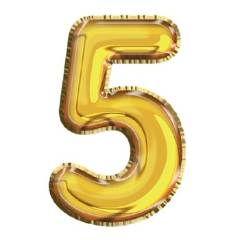 Balon din Folie de aluminiu, Auriu, Cifra 5, diametru 81 cm, Robentoys Balon din Folie de aluminiu, Auriu, Cifra 5, diametru 81 cm, Robentoys