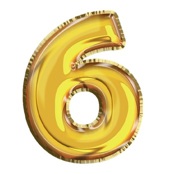Balon din Folie de aluminiu, Auriu, Cifra 6, diametru 40 cm, Robentoys Balon din Folie de aluminiu, Auriu, Cifra 6, diametru 40 cm, Robentoys