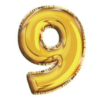 Balon din Folie de aluminiu, Auriu, Cifra 9, diametru 40 cm, Robentoys Balon din Folie de aluminiu, Auriu, Cifra 9, diametru 40 cm, Robentoys