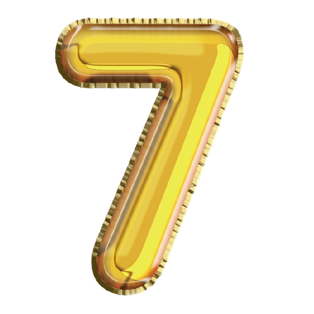 Balon din Folie de aluminiu, Auriu, Cifra 7, diametru 81 cm, Robentoys