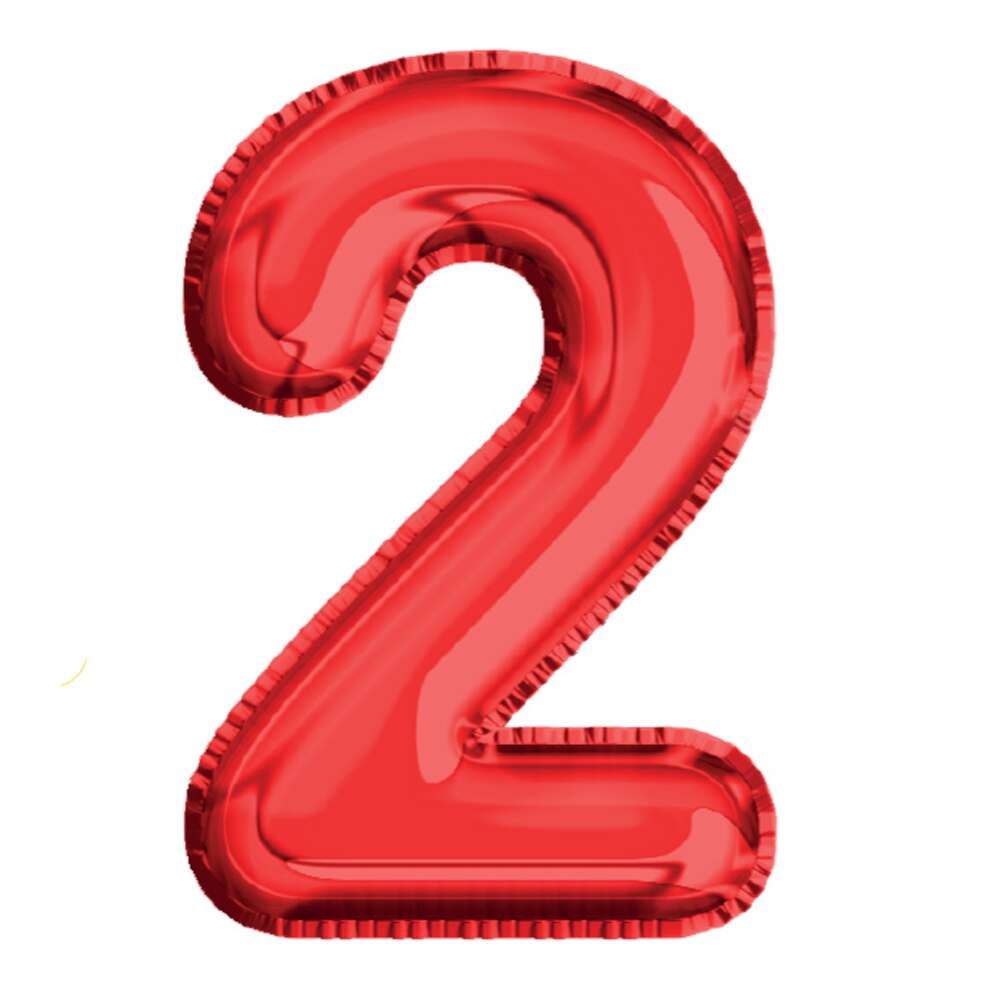 Balon din Folie de aluminiu, Rosu, Cifra 2, diametru 40 cm, Robentoys