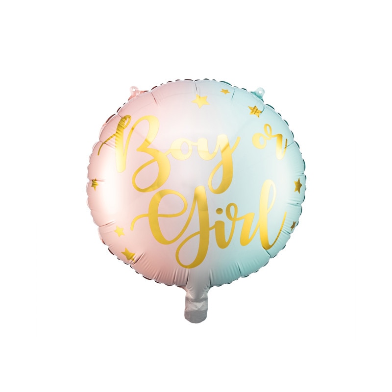 Balon Folie Gender Reveal Boy or Girl, Multicolor, 35 cm