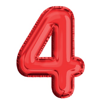 Balon din Folie de aluminiu, Rosu, Cifra 4, diametru 40 cm, Robentoys Balon din Folie de aluminiu, Rosu, Cifra 4, diametru 40 cm, Robentoys