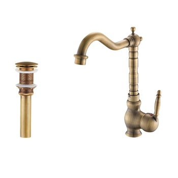 Set baterie lavoar bronz antichizat si ventil scurgere, Smack , smk1729 -1 Set baterie lavoar bronz antichizat si ventil scurgere, Smack , smk1729 -1