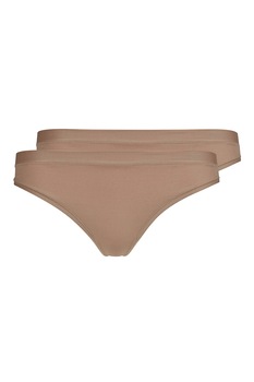 Skiny, Set de chiloti tanga fara cusaturi - 2 perechi, Bej, One Size Skiny, Set de chiloti tanga fara cusaturi - 2 perechi, Bej, One Size