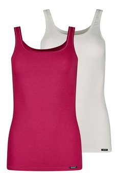 Skiny, Set de topuri de casa - 2 piese, Alb/Corai Skiny, Set de topuri de casa - 2 piese, Alb/Corai