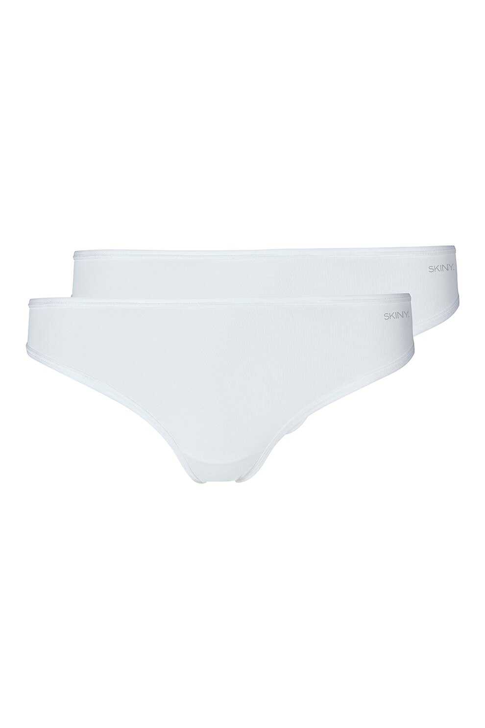 Skiny, Set de chiloti tanga cu talie medie Advange Micro - 2 perechi, Alb