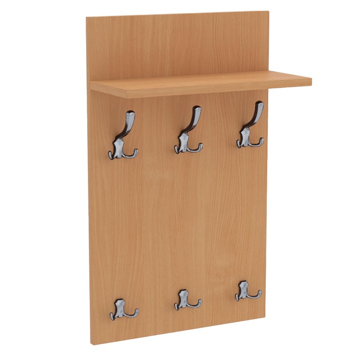 OEM MEDI Chrom akasztó panel, 90 x 50 cm, fa / fém, bükk