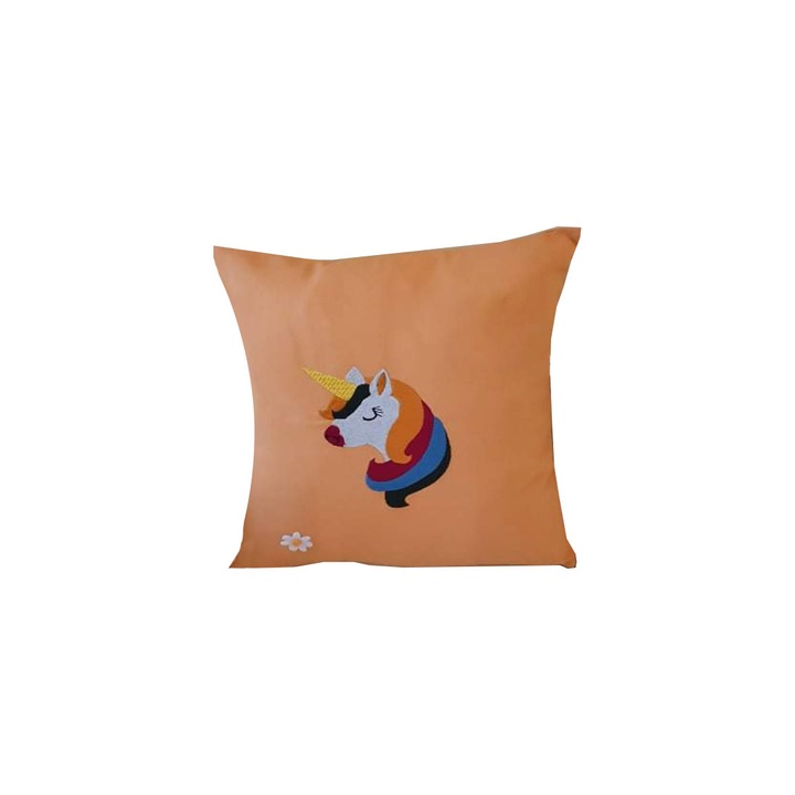 Perna decorativa brodata, PDI 756,45x50cm,portocaliu