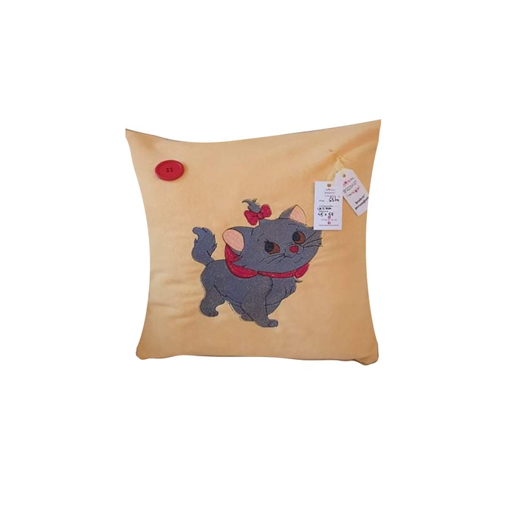 Perna decorativa brodata, PDI 3,45x45cm,galben