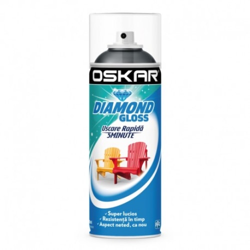 Spray vopsea oskar diamond gloss gri granit RAL 7011 400 ML