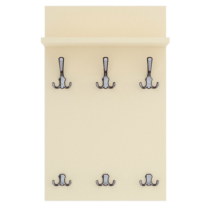 Cuier Medi Vanilla, MDF, Bej/Crom, 80x50 cm