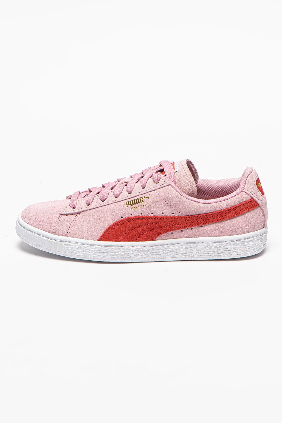 Puma, Pantofi sport de piele intoarsa Classic, Roz/Rosu