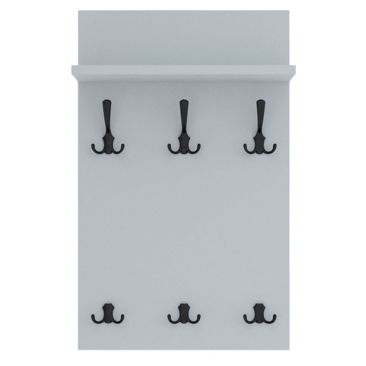 OEM Fogas polccal, MDF, 70x40 cm, szürke / fekete