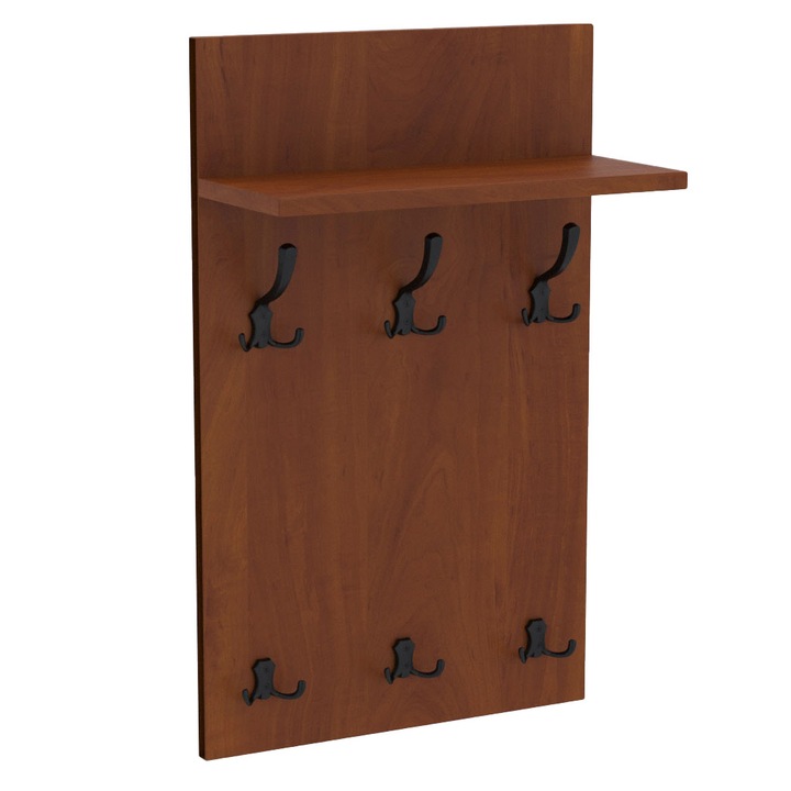 Cuier Panou MEDI BLACK, 90 x 50 cm, Lemn/Metal, Maro inchis