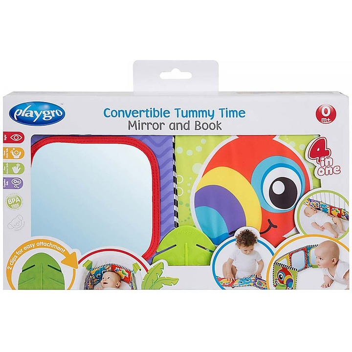 Playgro - Convertible Tummy Time Mirror and Book (10186971)